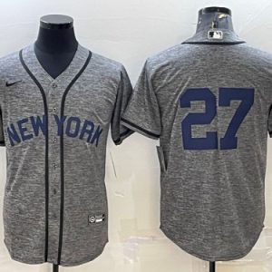 New York Yankees #27 Giancarlo Stanton Gray Cool Base Stitched Jersey
