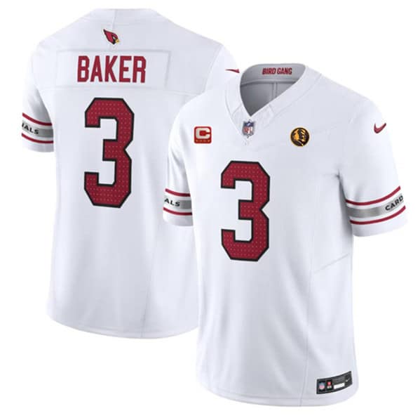 Arizona Cardinals #3 Budda Baker White 2023 F.U.S.E. With 4-Star C Patch And John Madden Patch Vapor Limited Stitched Jersey
