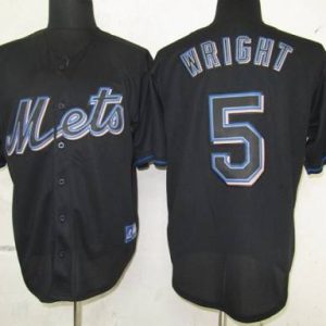 Mets #5 David Wright Black Fashion Stitched Jersey