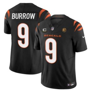Cincinnati Bengals #9 Joe Burrow Black 2023 F.U.S.E. With 4-Star C Patch And John Madden Patch Vapor Limited Stitched Jersey