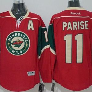 Wild #11 Zach Parise Red Stitched Jersey