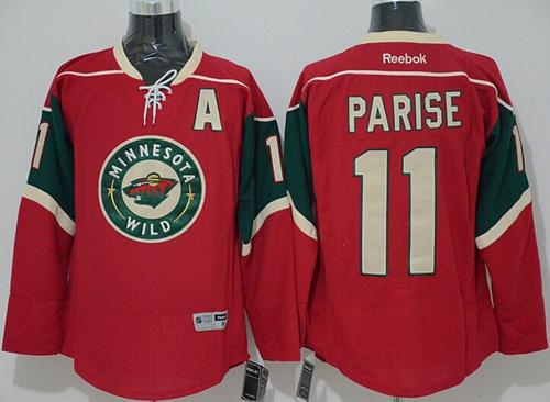 Wild #11 Zach Parise Red Stitched Jersey