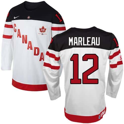 Olympic CA. #12 Patrick Marleau White 100th Anniversary Stitched Jersey