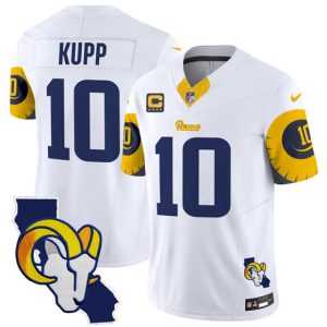 Los Angeles Rams #10 Cooper Kupp White 2025 4-Star C Patch F.U.S.E. V2 Limited Stitched Jersey