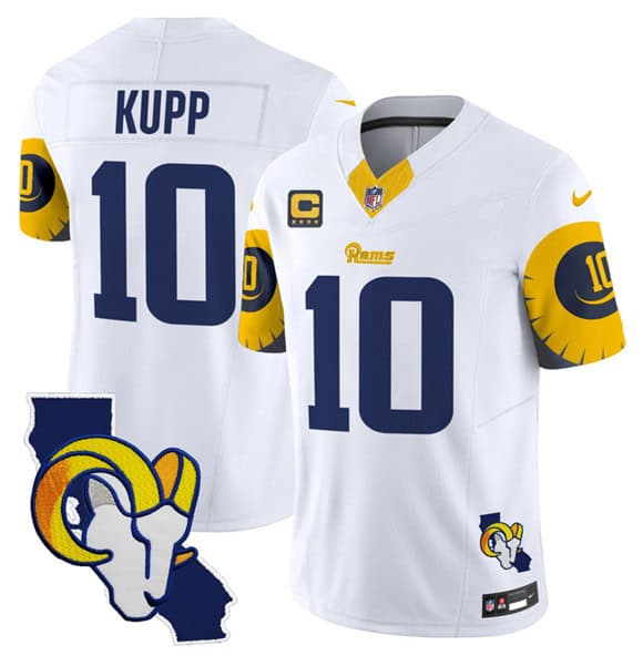 Los Angeles Rams #10 Cooper Kupp White 2025 4-Star C Patch F.U.S.E. V2 Limited Stitched Jersey