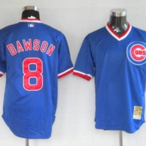 Mitchell And Ness Cubs #8 Andre Dawson Stitched Blue Throwback Jersey