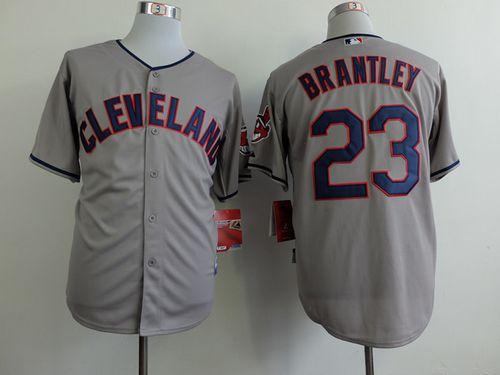 Indians #23 Michael Brantley Grey Cool Base Stitched Jersey