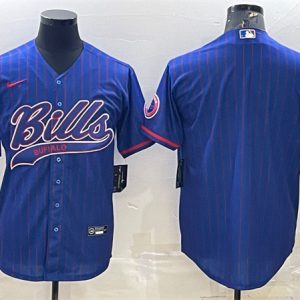 Buffalo Bills Team Big Logo With Patch Cool Base Stitched Baseball Jersey