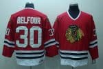 Blackhawks #30 ED Belfour Stitched Red CCM Throwback Jersey