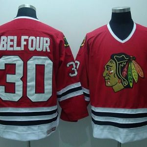 Blackhawks #30 ED Belfour Stitched Red CCM Throwback Jersey