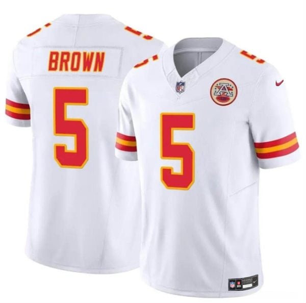 Kansas City Chiefs #5 Hollywood Brown White 2023 F.U.S.E Vapor Untouchable Limited Stitched Jersey