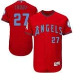 Angels Of Anaheim #27 Mike Trout Red Flexbase Authentic Collection 2016 Father's Day Stitched Jersey