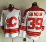 Flames #39 Doug Gilmour White CCM Throwback Stitched Jersey
