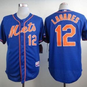 Mets #12 Juan Lagares Blue Alternate Home Cool Base Stitched Jersey