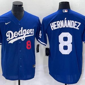 Los Angeles Dodgers #8 Enrique Hern¨¢ndez Blue Flex Base Stitched Jersey