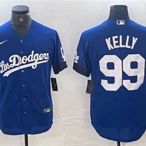 Los Angeles Dodgers #99 Joe Kelly Blue City Connect Cool Base Stitched Jersey