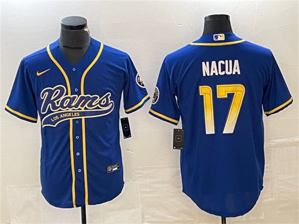 Los Angeles Rams #17 Puka Nacua Royal Cool Base Stitched Jersey