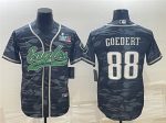 Philadelphia Eagles #88 Dallas Goedert Gray Camo With Super Bowl LVII Patch Cool Base Stitched Jersey