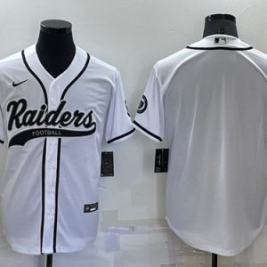 Las Vegas Raiders Blank White Cool Base Stitched Baseball Jersey