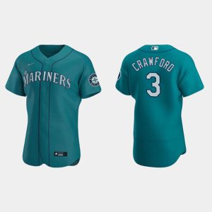 Seattle Mariners #3 J.P. Crawford Aqua Flex Base Stitched Jersey