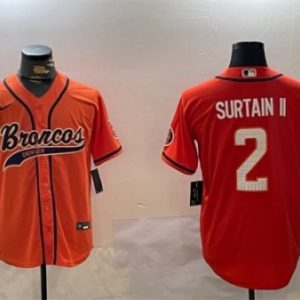 Denver Broncos #2 Pat Surtain II Orange Cool Base Stitched Jersey