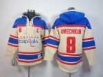 Capitals #8 Alex Ovechkin Cream Sawyer Hooded Sweatshirt Stitched Jersey