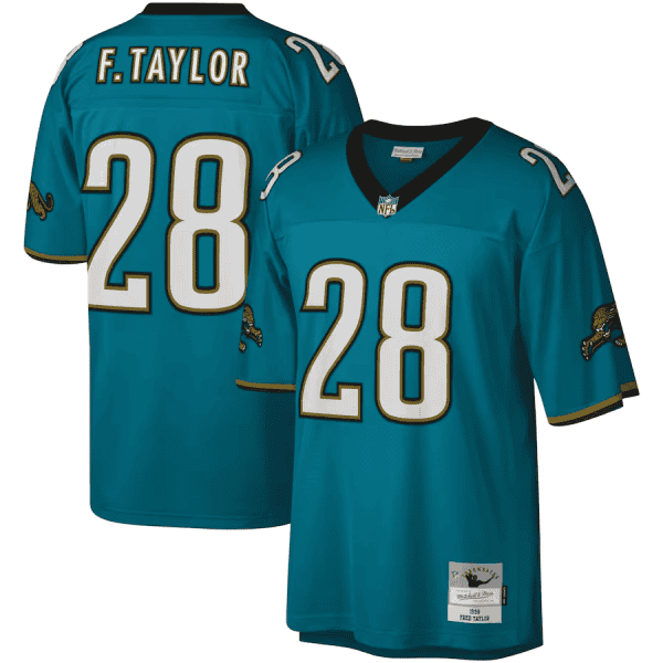 Jacksonville Jaguars #28 Fred Taylor Teal Mitchell Ness Legacy Jersey