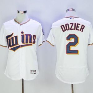Twins #2 Brian Dozier White Flexbase Authentic Collection Stitched Jersey