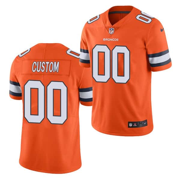 Broncos Customized Orange Vapor Untouchable Limited Stitched Jersey