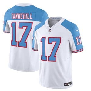 Tennessee Titans #17 Ryan Tannehill White Blue 2023 F.U.S.E. Vapor Limited Throwback Stitched Jersey