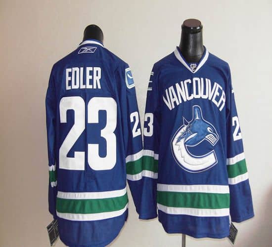 Canucks #23 Alexander Edler Blue Stitched Jersey