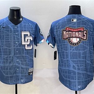 Washington Nationals Team Big Logo Blue 2025 City Connect Limited Stitched Jersey