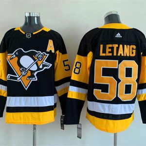 Pittsburgh Penguins #58 Kris Letang Black Stitched Jersey