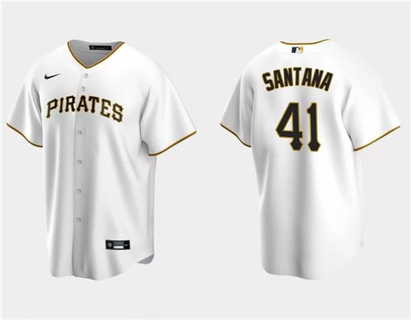 Pittsburgh Pirates #41 Carlos Santana White Cool Base Stitched Jersey