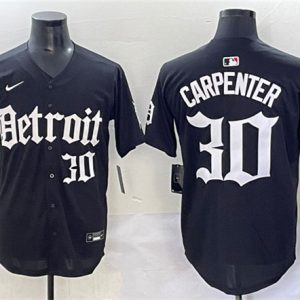 Detroit Tigers #30 Kerry Carpenter Black 'Motor Gothic Edition' Vapor Premier Limited Stitched Jersey