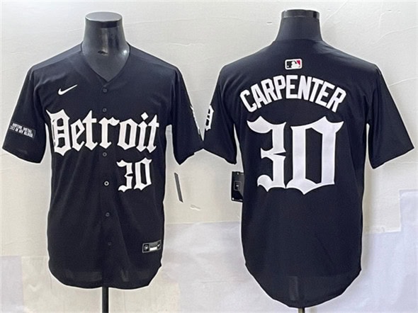 Detroit Tigers #30 Kerry Carpenter Black 'Motor Gothic Edition' Vapor Premier Limited Stitched Jersey
