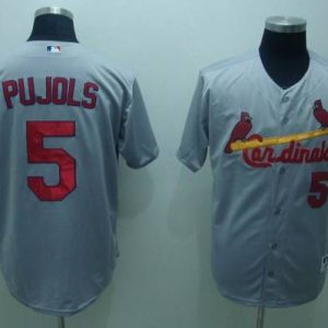 Cardinals #5 Albert Pujols Stitched Grey Jersey