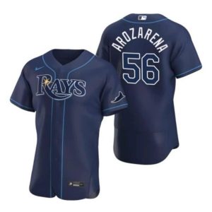 Tampa Bay Rays #56 Randy Arozarena Navy Flex Base Stitched Jersey