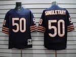 Mitchell Ness Bears #50 Mike Singletary Blue With Small Number Stitched Throwback Jersey