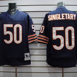Mitchell Ness Bears #50 Mike Singletary Blue With Small Number Stitched Throwback Jersey