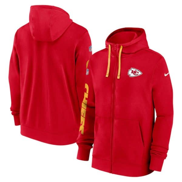 Kansas City Chiefs Red 2024 Team Full-Zip Hoodie