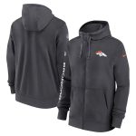Denver Broncos Heather Charcoal 2024 Team Full-Zip Hoodie