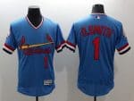 Cardinals #1 Ozzie Smith Light Blue Flexbase Authentic Collection Cooperstown Stitched Jersey