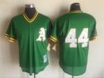 Oakland Athletics #44 Reggie Jackson Mitchell Ness Green 1987 Throwback Stitched Jersey