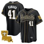 New Orleans Saints #41 Alvin Kamara Black 1987 Legacy Cool Base Stitched Jersey