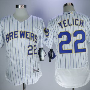 Milwaukee Brewers #22 Christian Yelich White Flexbase Stitched Jersey