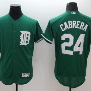 Tigers #24 Miguel Cabrera Green Celtic Flexbase Authentic Collection Stitched Jersey