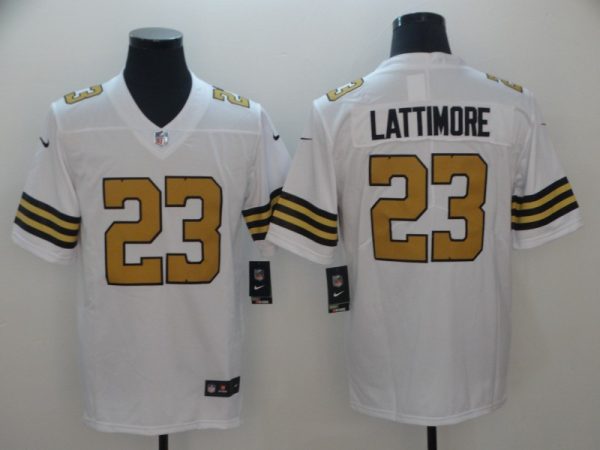 New Orleans Saints #23 Marshon Lattimore White Limited Rush Stitched Jersey