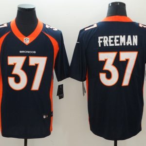 Broncos #37 Royce Freeman Navy Blue Vapor Untouchable Limited Stitched Jersey
