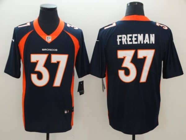 Broncos #37 Royce Freeman Navy Blue Vapor Untouchable Limited Stitched Jersey